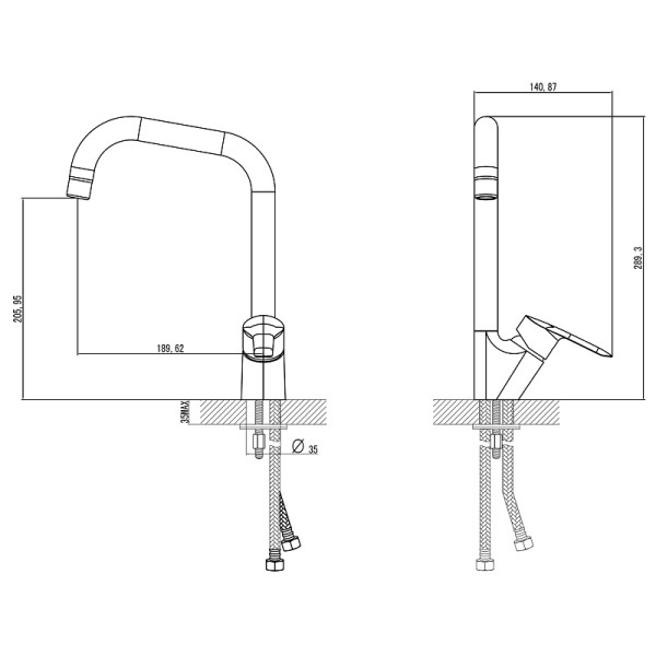 Смеситель для кухни Azario хром (AZ-HU245904) Смеситель для кухни Azario хром (AZ-HU245904)