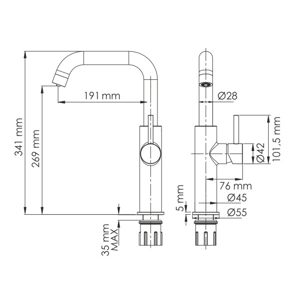 Смеситель для кухни WasserKRAFT розовое золото (A8597)