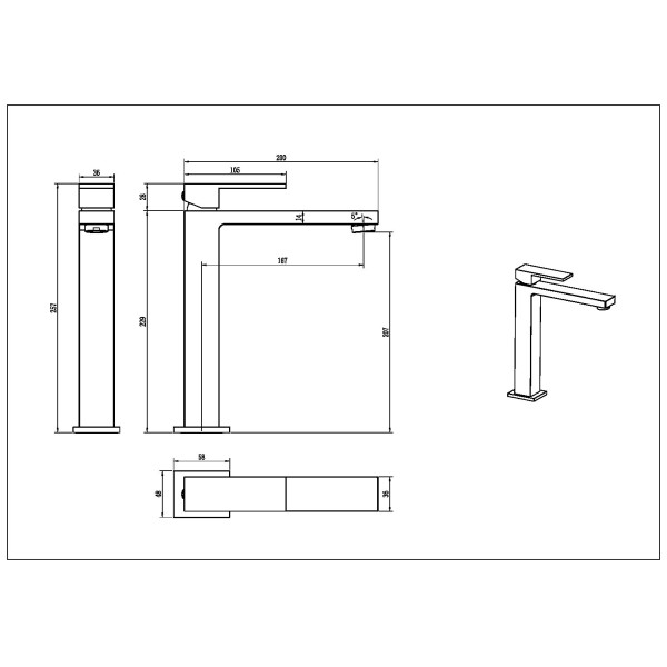 Смеситель для раковины Boheme Qubic золотой (472-MG)