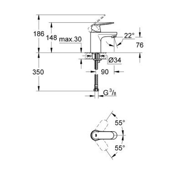 Смеситель для раковины Grohe Eurosmart Cosmopolitan (32824000)