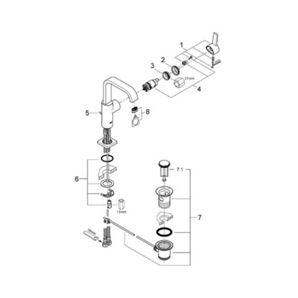 Смеситель для раковины Grohe Allure (32146000)