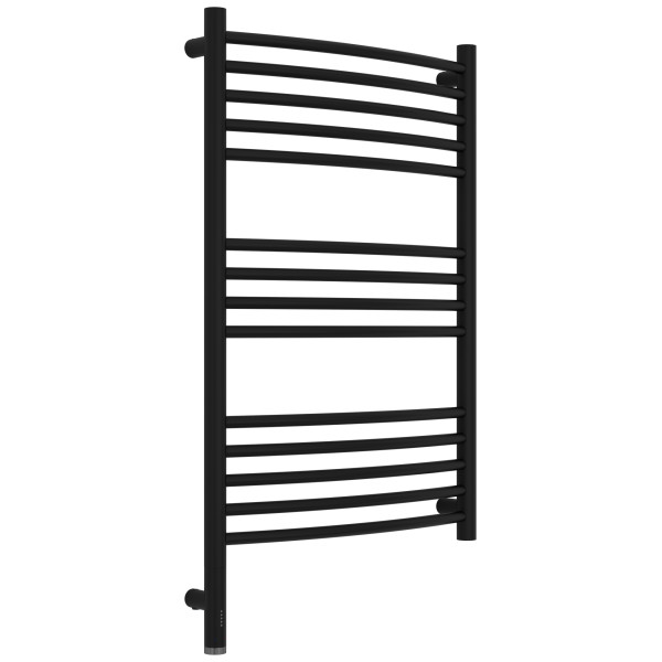 Полотенцесушитель электрический Сунержа Богема 3.1 выгнутая 800x500 провод слева матовый чёрный (31-6002-8050)