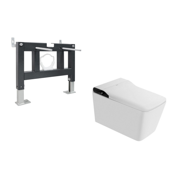 Комплект инсталляция с унитазом и биде Abber Rechteck (AC1215S-AC0101P)