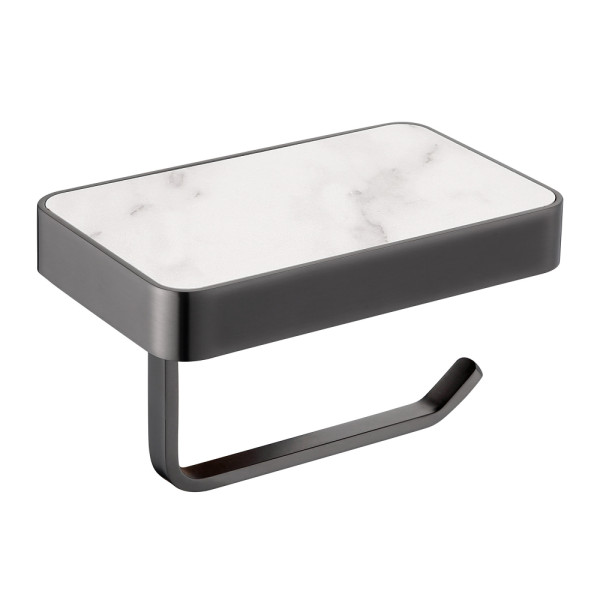 Бумагодержатель с полкой для телефона Abber Westen никель (AA1730NG)