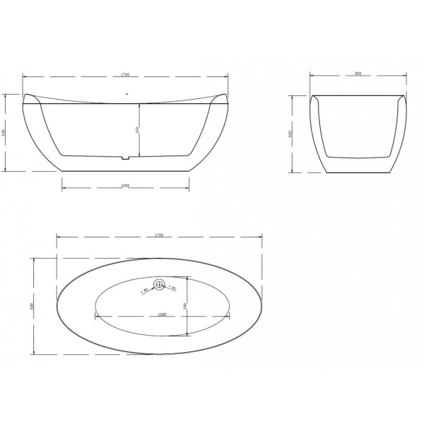 Ванна акриловая отдельностоящая Abber AB9236 170х80