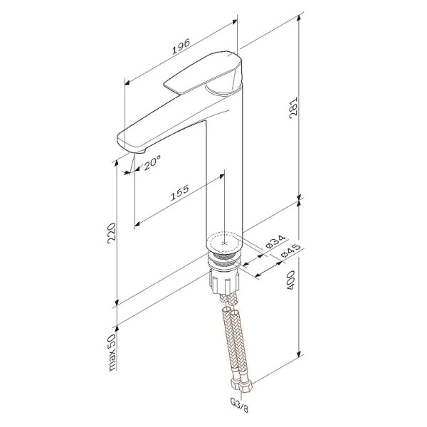 Смеситель для раковины AM.PM Gem высокий, черный (F90A92022) Смеситель для раковины AM.PM Gem высокий, черный (F90A92022)
