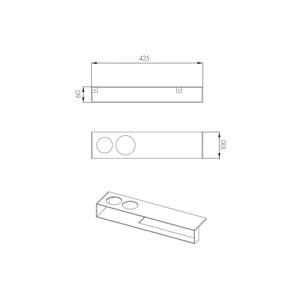 Полка Aquaton Лофт Урбан 425x100x60 черный матовый (1.A255.6.03L.QX7.0)