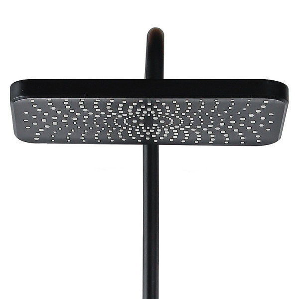 Душевая система Azario Arizona Square с лейкой, со смесителем, с изливом черный (AZ-20BS)