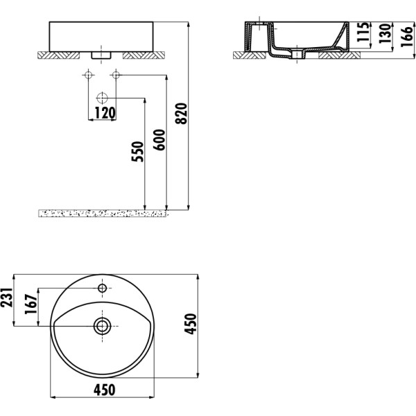 Раковина мебельная Creavit Minimal 45x45 белая (MN145-00CB00E-0000)