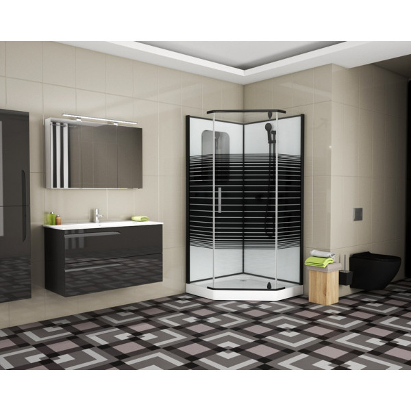 Душевая кабина Grossman 100x100 стекло прозрачное с рисунком, профиль черный (GR-270D) Душевая кабина Grossman 100x100 стекло прозрачное с рисунком, профиль черный (GR-270D)