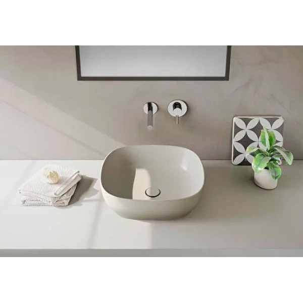 Раковина накладная Vitra Outline Recycled 48x42 без перелива матовый тауп (7994B066-0016)