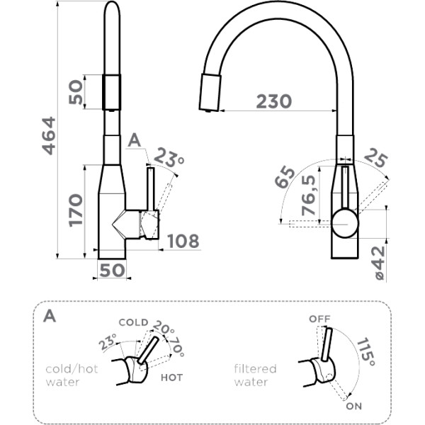 Смеситель для кухни Omoikiri Yatomi-2-Plus BN-BL с гибким изливом черный (4994344)