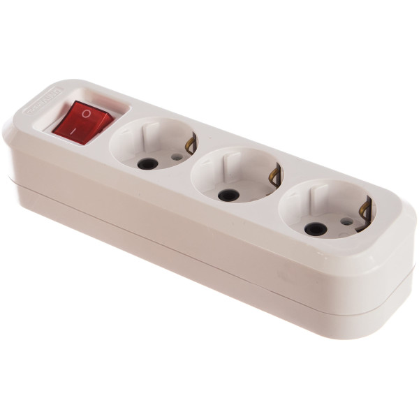 Колодка удлинителя UNIVersal 3 гнезда с заземлением и выключателем (ABS пластик) (S303)