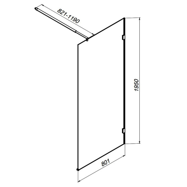 Душевое ограждение AM.PM X-Joy 80x195 стекло прозрачное, профиль хром (W94UWI-80-F1-MTE)