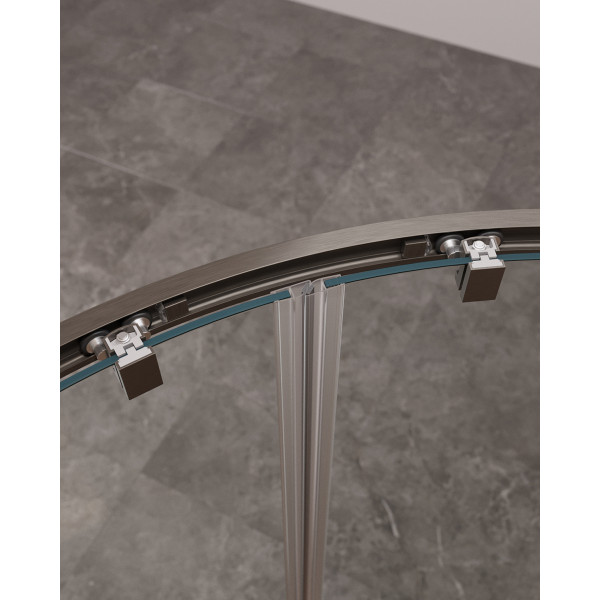 Душевой уголок Cezares Molveno 130x120x195 стекло прозрачное, профиль оружейная сталь (MOLVENO-RH-22-130/120-C-GM-IV)