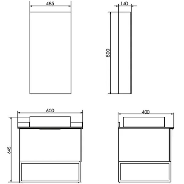 Тумба подвесная Comforty Порто 600x400x645 дуб темно-коричневый (00-00010676)