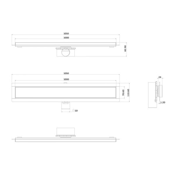 Душевой лоток ALMAes Laguna 100 с черной решеткой (LG100WH) Душевой лоток ALMAes Laguna 100 с черной решеткой (LG100WH)