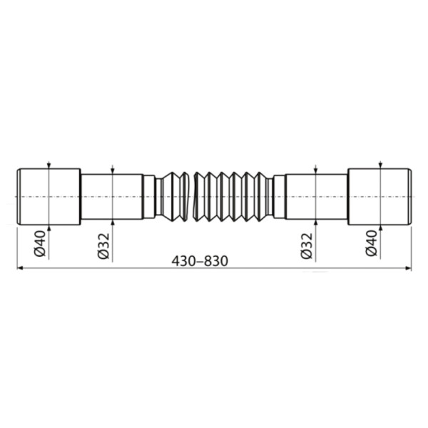 Труба гофрированная 32/40х32-40 430-830 мм A794 Alcadrain (A794)