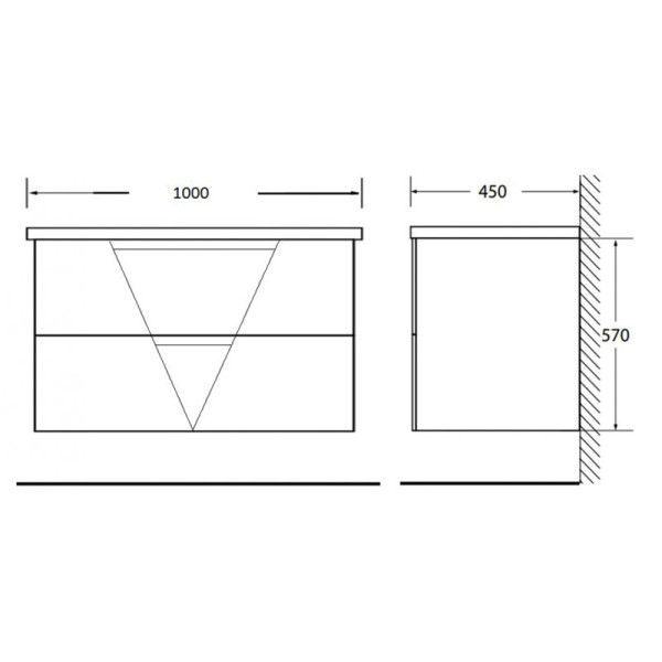 Тумба подвесная BelBagno Vittoria 100 см Bianco Lucido (Vittoria-1000-2C-SO-BL-P)