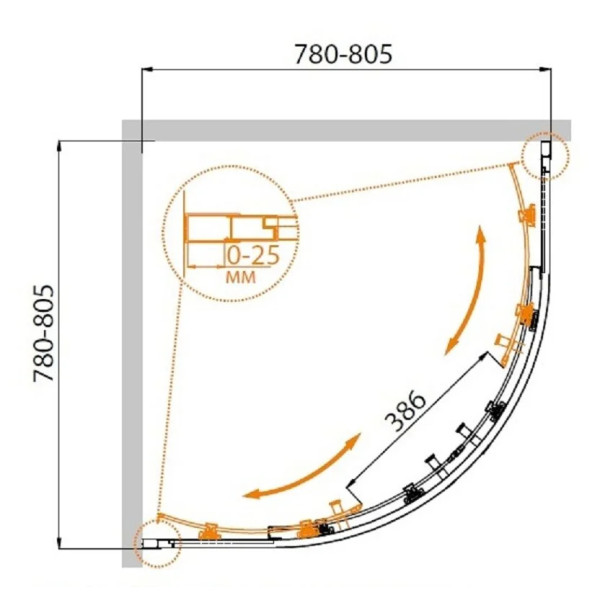Душевой уголок Cezares Molveno 80x80x195 стекло прозрачное, профиль хром (MOLVENO-R-2-80-C-Cr-IV) Душевой уголок Cezares Molveno 80x80x195 стекло прозрачное, профиль хром (MOLVENO-R-2-80-C-Cr-IV)