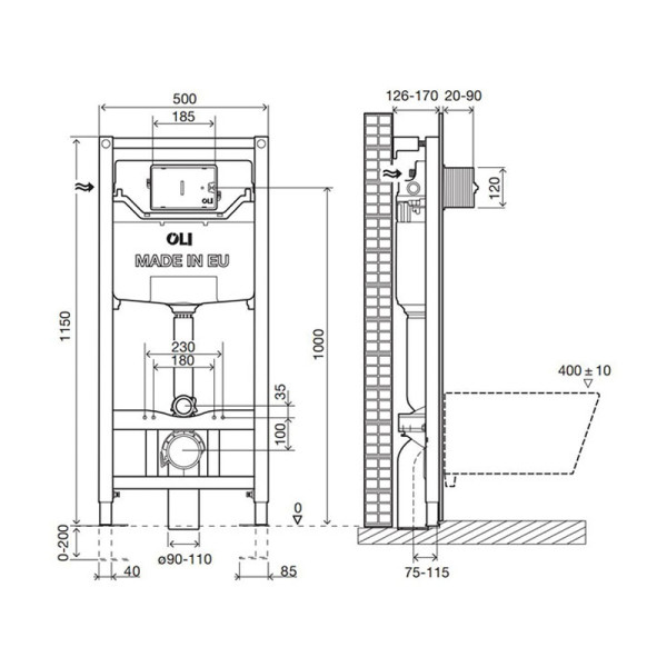 Инсталляция для подвесного унитаза Oli 120 ECO Sanitarblock pneumatic+панель слива KARISMA, глянцевый хром (879235pKA00) Инсталляция для подвесного унитаза Oli 120 ECO Sanitarblock pneumatic+панель слива KARISMA, глянцевый хром (879235pKA00)