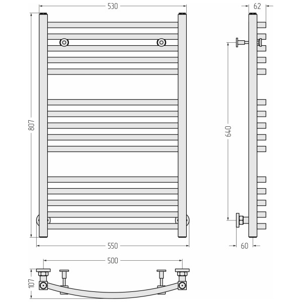 Полотенцесушитель водяной Сунержа Аркус 800x500 матовый черный (31-0251-8050) Полотенцесушитель водяной Сунержа Аркус 800x500 матовый черный (31-0251-8050)