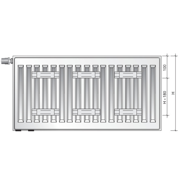 Радиатор стальной Purmo 500*2300 11 CV Ventil Compact нижнее подключение (CV 11-500-2300)