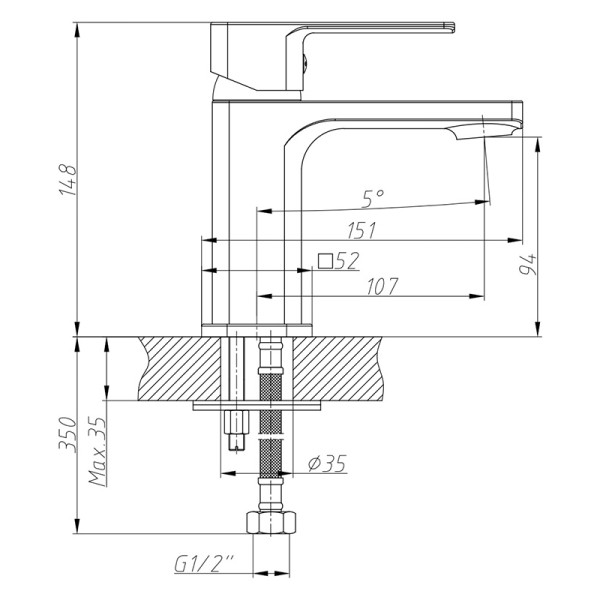 Смеситель для раковины Decoroom DR20 хром (DR20011)