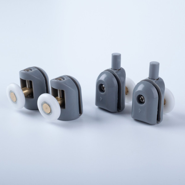 Ролики 2 верхних 2 нижних одинарные D=23 мм серый стекло 4 мм Iddis (966S23GR4DZ) Ролики 2 верхних 2 нижних одинарные D=23 мм серый стекло 4 мм Iddis (966S23GR4DZ)