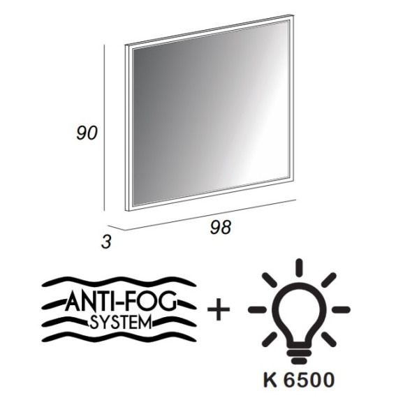 Зеркало с подсветкой Cezares Tiffany 98x90 Bianco Opaco (45046)