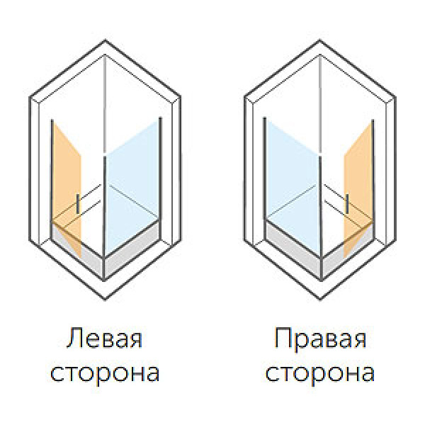 Душевой уголок Vegas Glass 90х90 EP-Fis 90 01 01 R стекло прозрачное