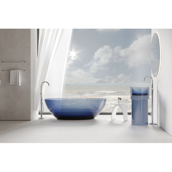 Раковина отдельностоящая Abber Kristall 45x45x90 синий (AT2701Saphir)