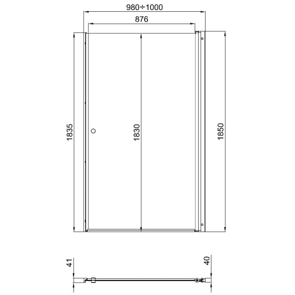Душевая дверь Triton Уно 1000*1850 стекло прозрачное, профиль хром (DP80)