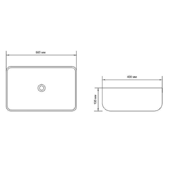 Раковина накладная Aquanet SOUL-1-MB 50х40х13,5 черная матовая (245833)
