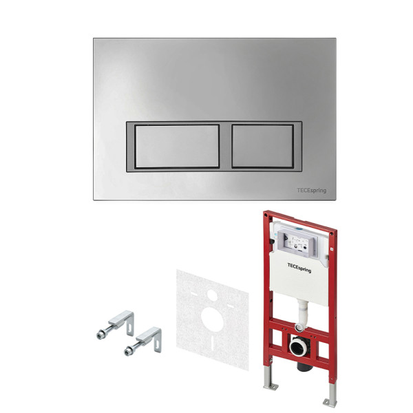 Инсталляция для подвесного унитаза TECE spring с клавишей смыва spring V хром глянцевая (S955201)
