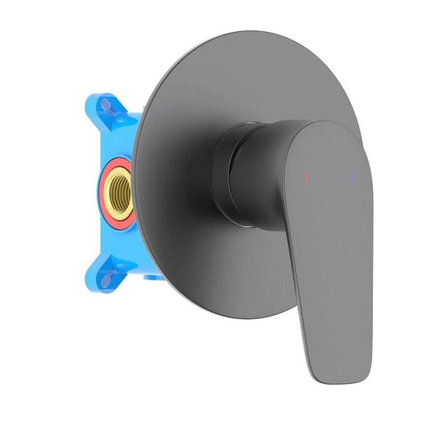 Смеситель для душа Aquatek Бетта (внешняя и скрытая часть) шлифованный черный хром (AQ1166BGM)