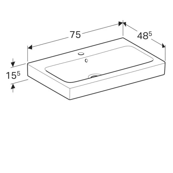 Раковина подвесная Geberit iCon 75x48,5 белая (124075000) Раковина подвесная Geberit iCon 75x48,5 белая (124075000)