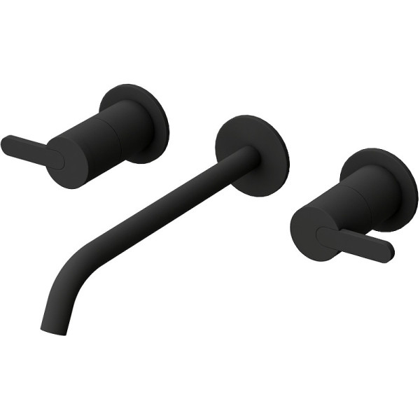 Смеситель для раковины встраиваемый Cezares Leaf черный матовый (LEAF-BLI3L-L-NOP)