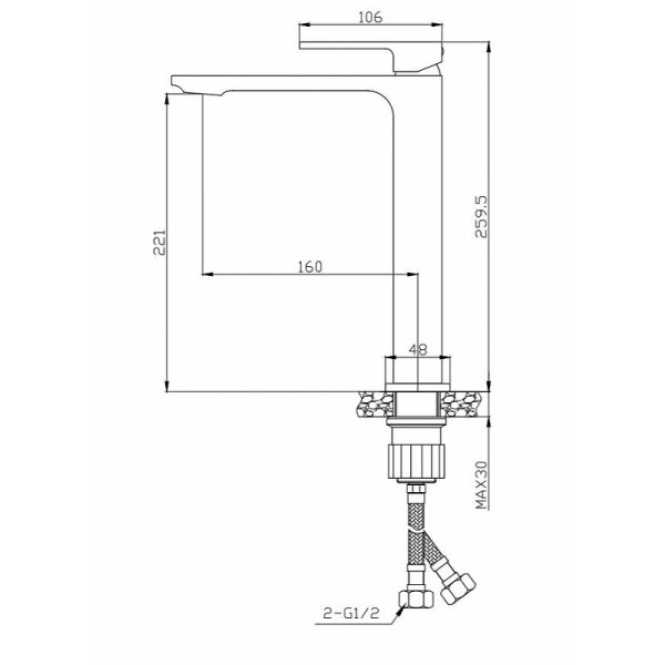 Смеситель для раковины BelBagno Luce (LUC-LMC-ORO-W0)