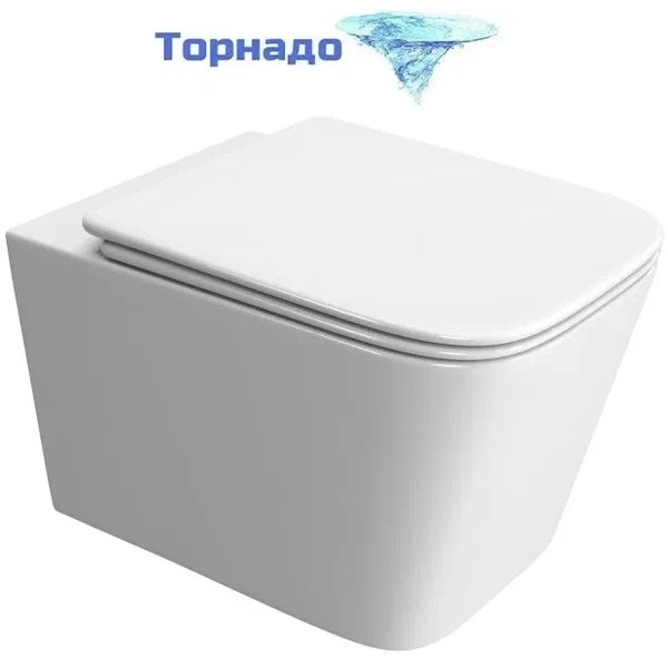 Унитаз подвесной BelBagno Due безободковый (BB5171CH-TOR/SC)