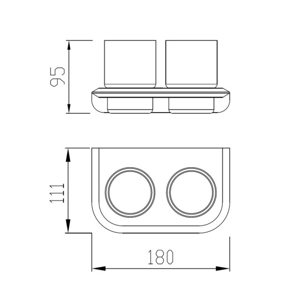 Стакан двойной для зубных щеток Abber Nord сатин (AA1557SP)