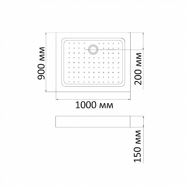 Душевой поддон BandHours Rectangular 910-Tray 90х100х15 белый