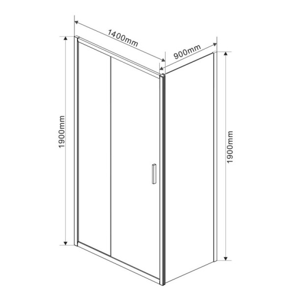 Душевой уголок Vincea Garda 1400х900х1900 стекло шиншилла, профиль хром (VSR-1G9014CH)