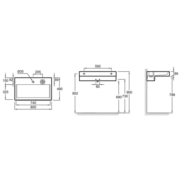 Раковина подвесная Jacob Delafon 80x49 белая (EXD9112-00)