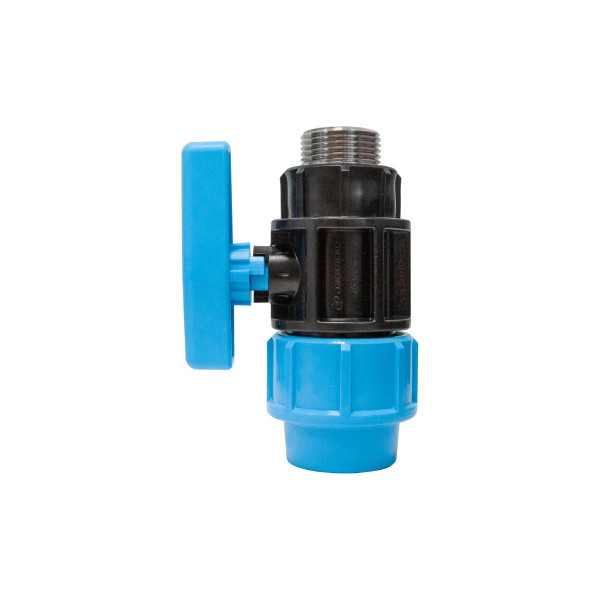 Кран шаровый 32x1"Н Джилекс Про для п/э трубы, PP, латунная втулка (9165) Кран шаровый 32x1"Н Джилекс Про для п/э трубы, PP, латунная втулка (9165)