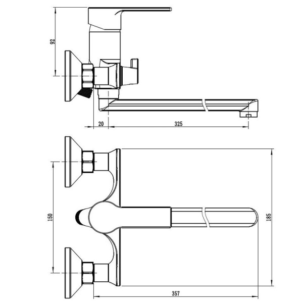 Смеситель для ванны и душа Esko Rabat хром (RA 31) Смеситель для ванны и душа Esko Rabat хром (RA 31)