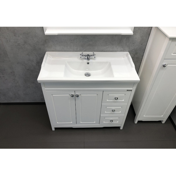 Тумба подвесная с раковиной Comforty Тбилиси 900x468x910 белый глянцевый (00003132630)