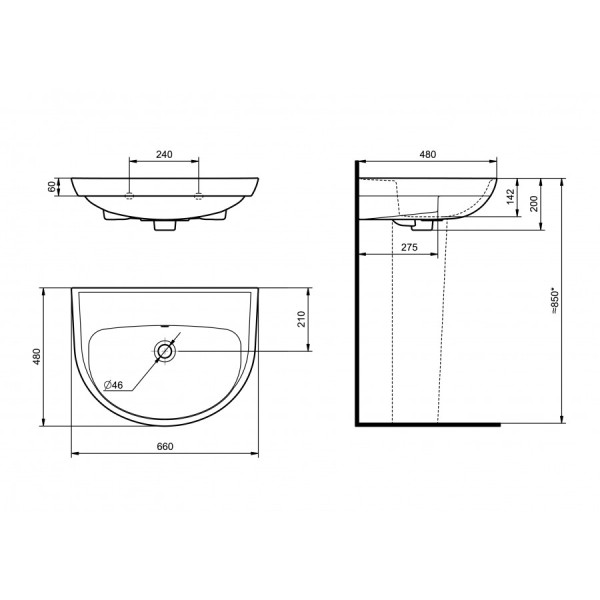 Раковина подвесная Santeri Прайм 66x48x20 белая (1.3117.6.S00.01B.0) Раковина подвесная Santeri Прайм 66x48x20 белая (1.3117.6.S00.01B.0)