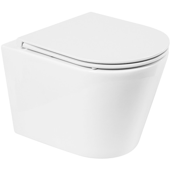 Унитаз подвесной BelBagno Flay-R безободковый (BB053CHR/BB870SC)