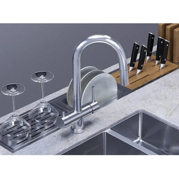 Смеситель для кухни Omoikiri Akita-S-BN цвет нержавеющая сталь (4994302) Смеситель для кухни Omoikiri Akita-S-BN цвет нержавеющая сталь (4994302)